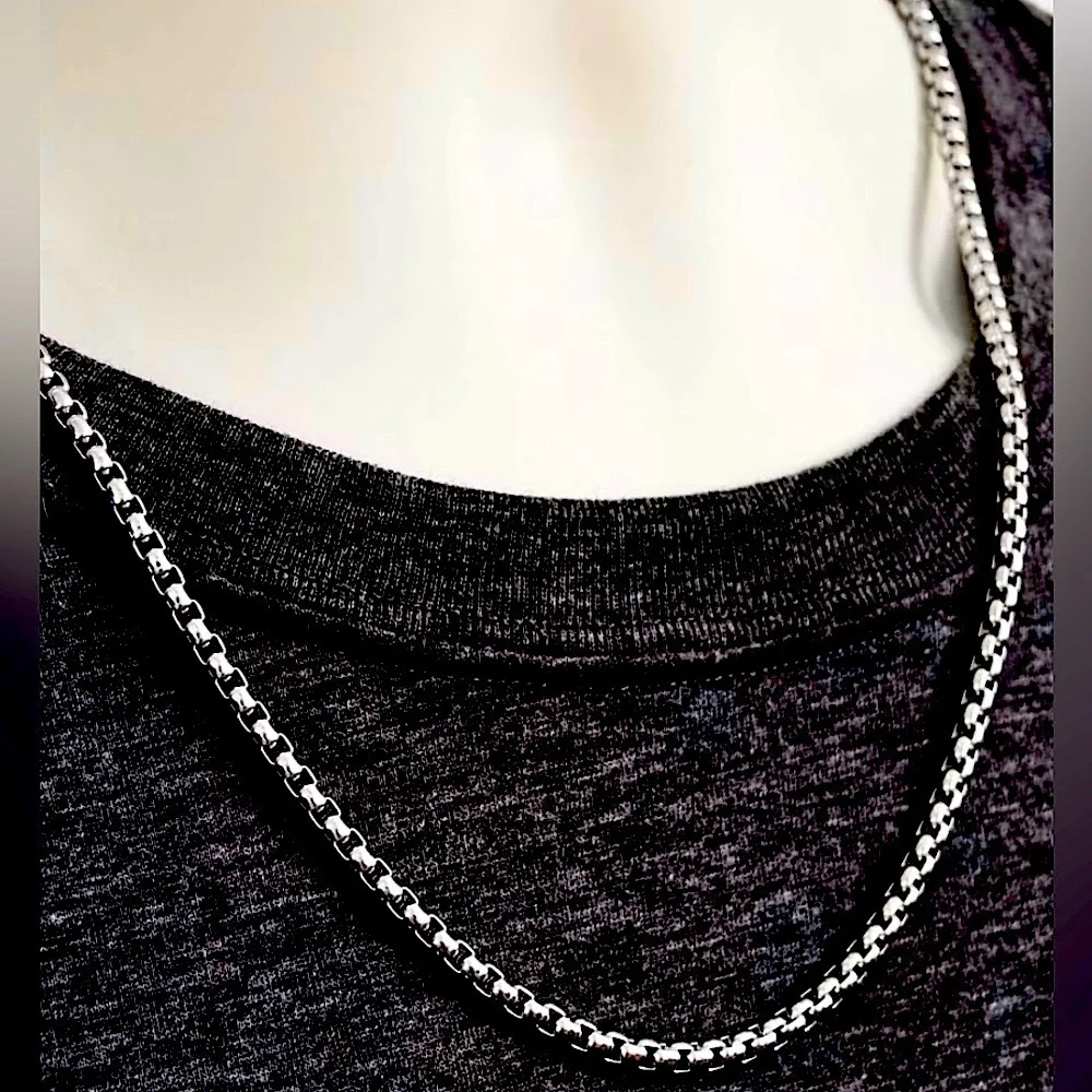 Stunning NEW thick BOX CHAIN 100% Wide 4mm stainless steel heavy